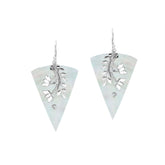 AE-1213-MOP Sterling Silver triangle Shape Earring With Mother Of Pearl Jewelry Bali Designs Inc